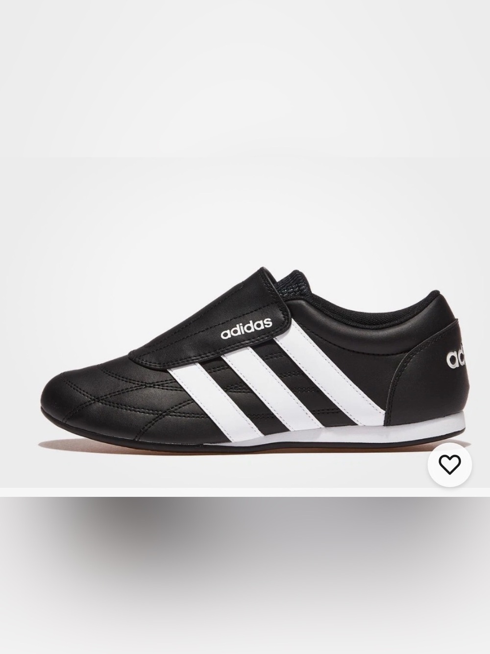 adidas tekwen “tennis” Black slip on Sneakers with White adidas Stripes 7.5 NWT